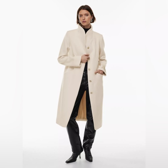 SOLD Aritzia Wilfred Cocoon Long Coat in Bone - Picture 3 of 9